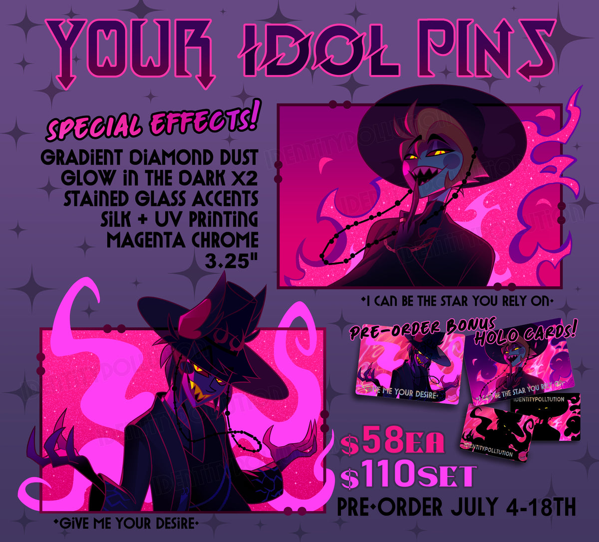 Your Idol Lucifer & Alastor Pins {PRE-ORDER} – IdentityPollution