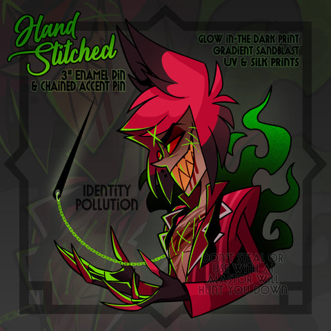 Alastor {Hand Stitched} Chained Enamel Pin [pre-order]
