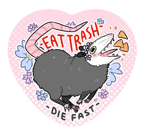 Eat Trash Opossum Heart Button