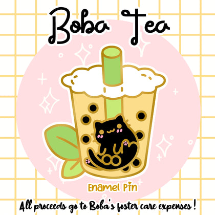 Boba Tea Kitty Enamel Pin